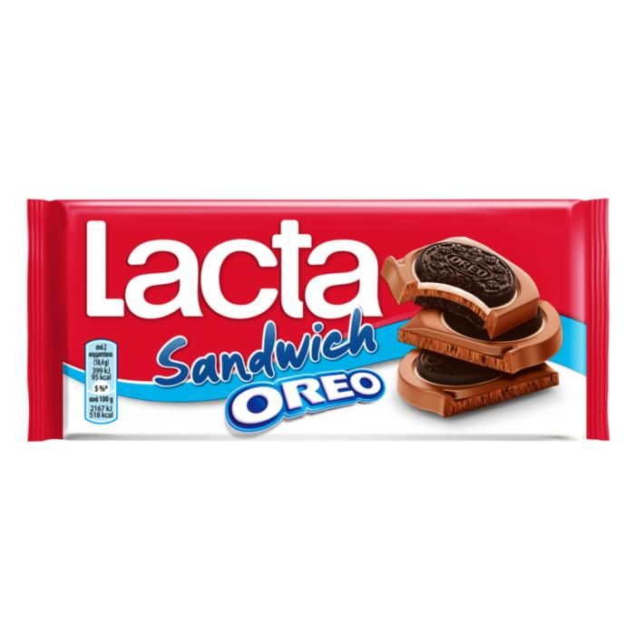 Lacta Sandwich Σοκολάτα Γάλακτος Μπισκότο Oreo 92G