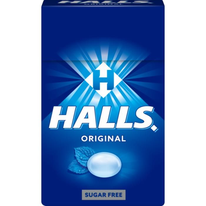 Halls Καραμέλες Original Χωρίς Ζάχαρη Κουτί 28G