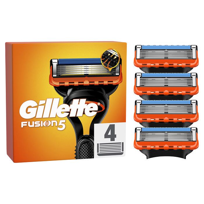 Gillette Fusion5 Ανταλλακτικά Ξυριστικής Μηχανής για Άνδρες, 4 Ανταλλακτικές Κεφαλές Ξυριστικής Μηχανής, 5 Λεπίδες Ακριβείας