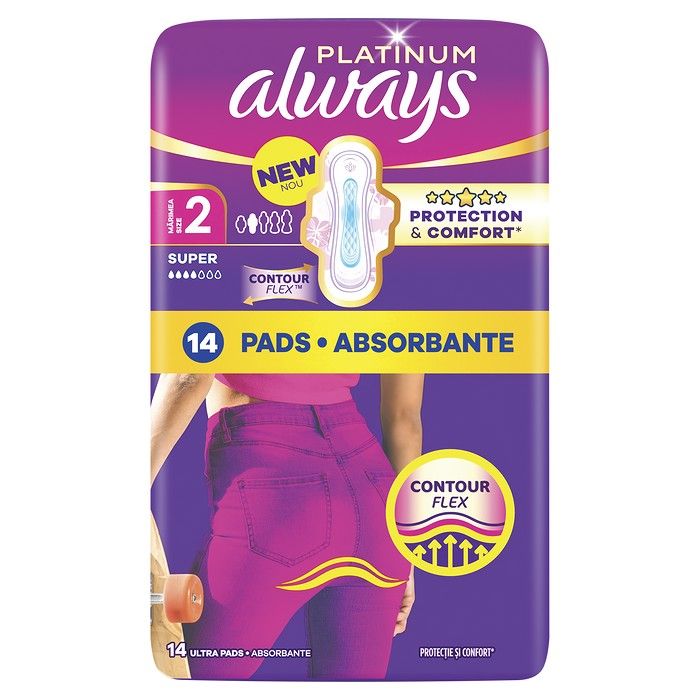 Always Platinum Σερβιέτες Super (Μέγεθος 2) 14 Σερβιέτες