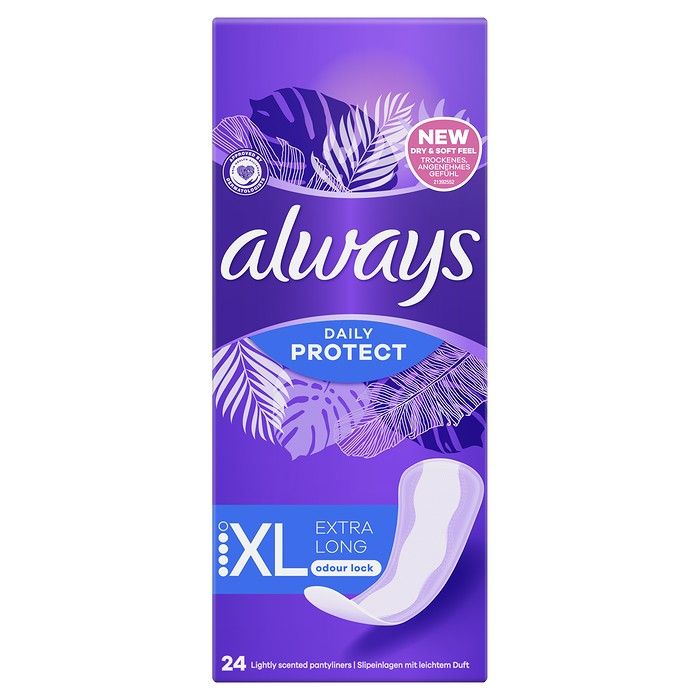 Σερβιετάκια Always Daily Protect Επιπλέον μήκος Κλείδωμα οσμών 24 Τμχ