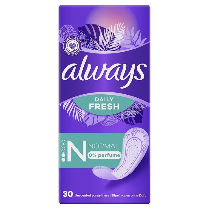 Σερβιετάκια Always Daily Fresh Normal 30 τμχ, 0% άρωμα