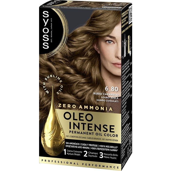 Syoss Oleo Intense Μόνιμη Κρέμα Βαφή Μαλλιών 6-80 Ξανθό Σοκολατί
