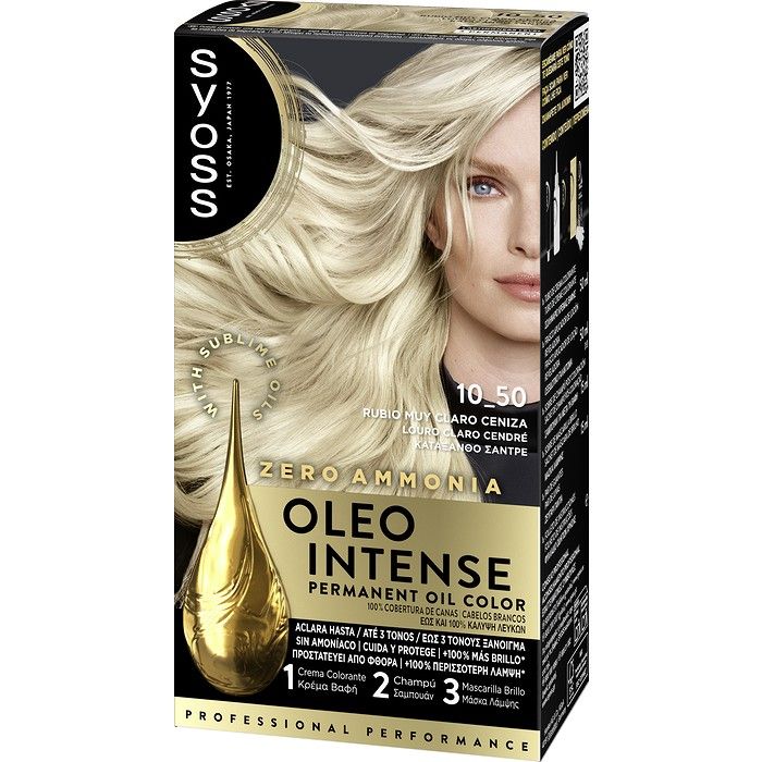 Syoss Oleo Intense Μόνιμη Κρέμα Βαφή Μαλλιών 10-50 Κατάξανθο Σαντρέ