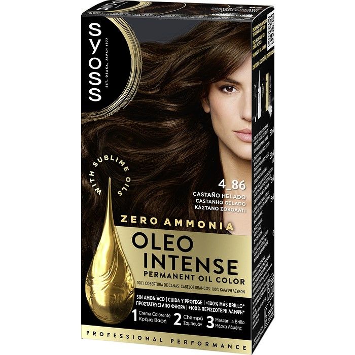 Syoss Oleo Intense Μόνιμη Κρέμα Βαφή Μαλλιών 4-86 Καστανό Σοκολατί