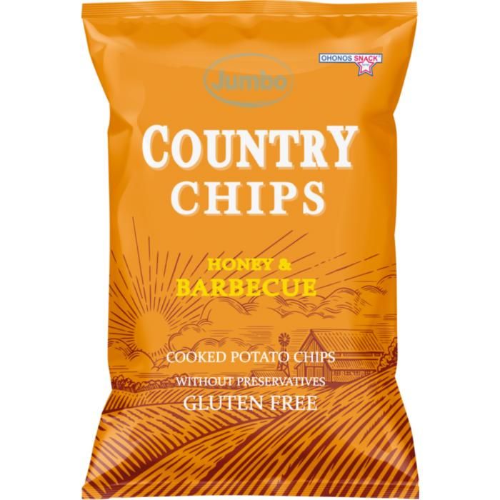 JUMBO ΧΩΡΙΣ ΓΛΟΥΤΕΝΗ COUNTRY CHIPS ΜΕΛΙ/BBQ 150g