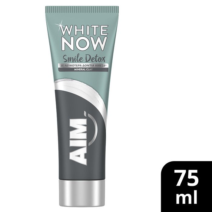 AIM Οδοντόκρεμα White Now Smile Detox Charcoal 75ml