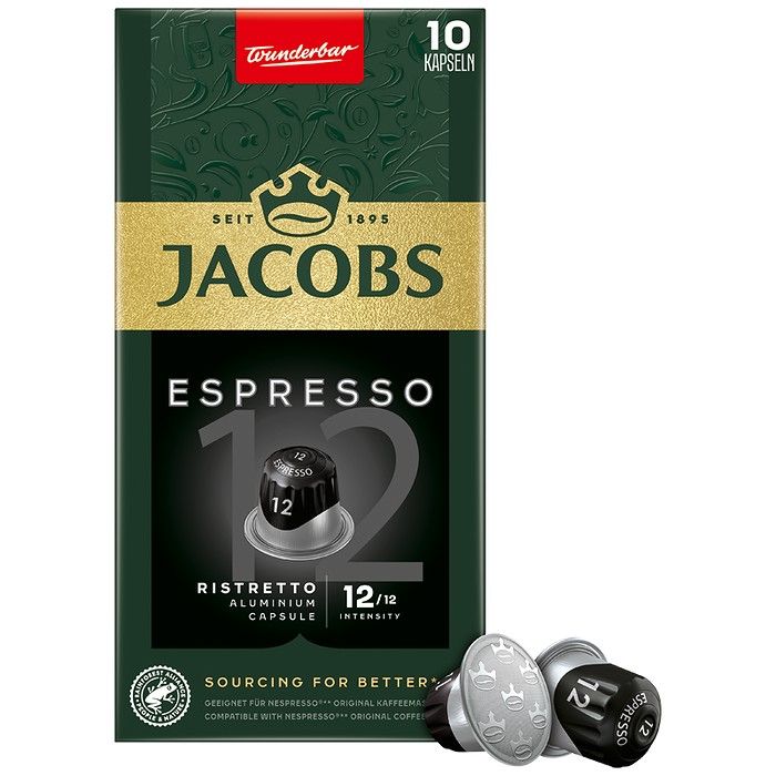 Jacobs Espresso Ristretto Κάψουλες Καφέ συμβατές με μηχανές Nespresso* 10τεμ