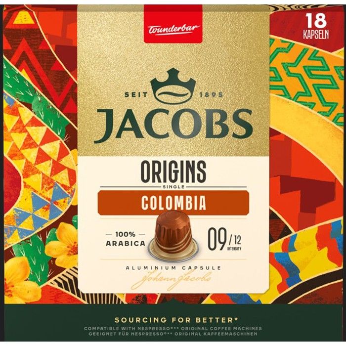 Jacobs Origins Colombia Κάψουλες Καφέ συμβατές με μηχανές Nespresso* 18τεμ