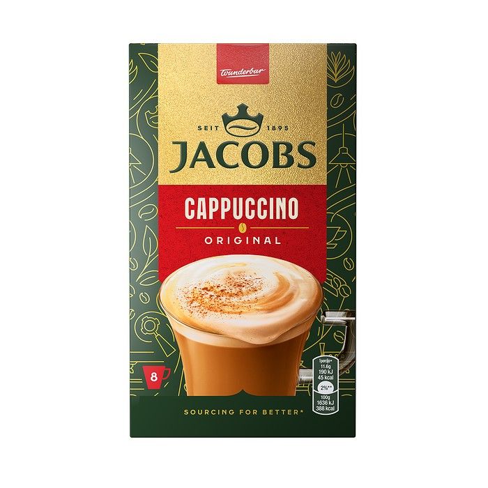 JACOBS CAPPUCCINO ORIGINAL  ΣΤΙΓΜΙΑΙΟΣ ΚΑΦΕΣ  8ΤΜΧ, 92,8ΓΡ