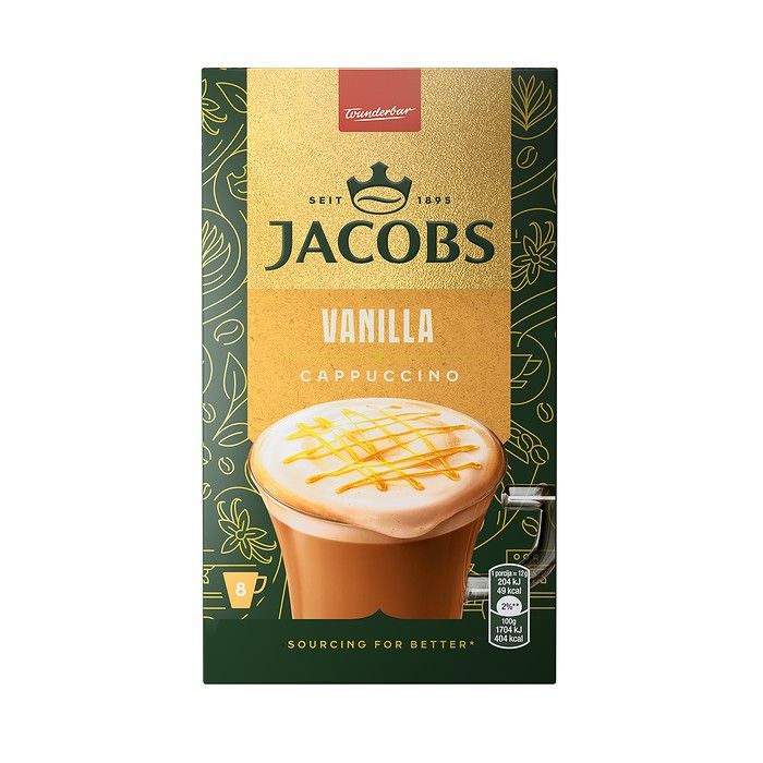 JACOBS CAPPUCCINO ΒΑΝΙΛΙΑ ΣΤΙΓΜΙΑΙΟΣ ΚΑΦΕΣ 8ΤΜΧ, 96ΓΡ