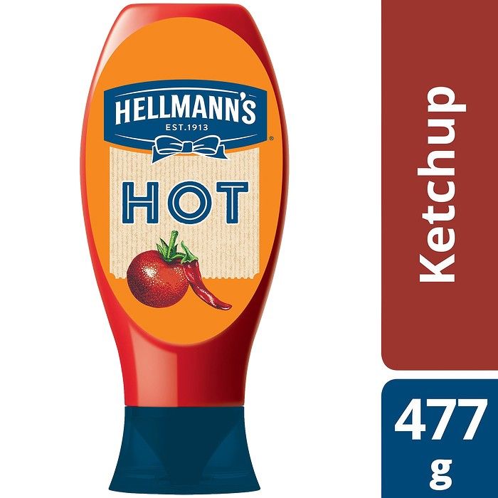 Hellmann's Κετσαπ Hot Σε Πλαστικό Top Down 477g
