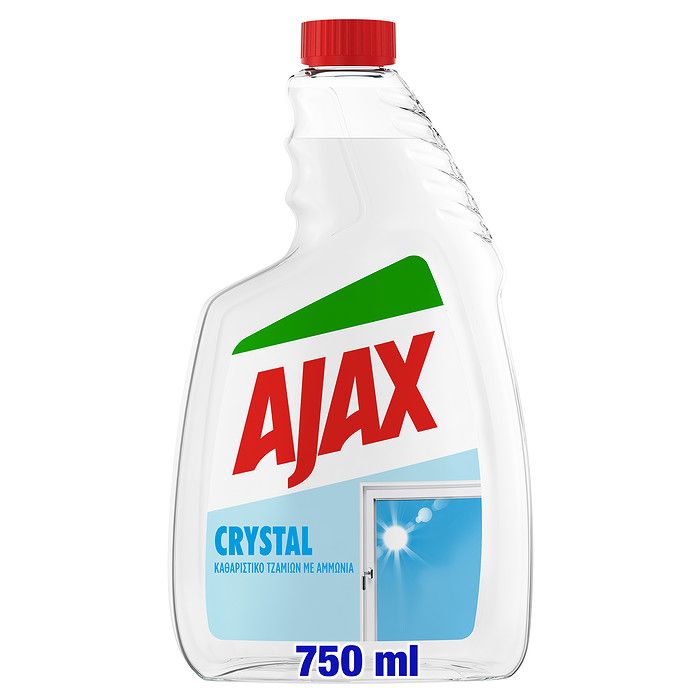 Ajax Crystal Clean Καθαριστικό Τζαμιών Ανταλλακτικό 750ml