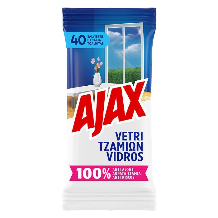 Ajax Για Τζάμια Πανάκια Καθαρισμού (40τεμ)