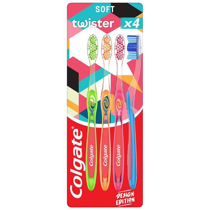 Colgate Twister Οδοντόβουρτσα Οικογενειακή Τετραπλή Συσκευασία (4τεμ)