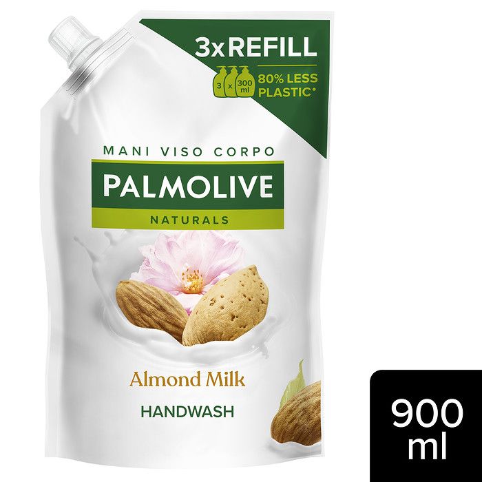 Palmolive Naturals Γάλα & Aμύγδαλο Υγρό Κρεμοσάπουνο Ανταλλακτικό Σακουλάκι 900ml