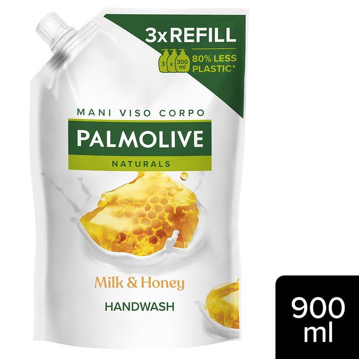 Palmolive Naturals Μέλι & Γάλα Υγρό Κρεμοσάπουνο Ανταλλακτικό Σακουλάκι 900ml