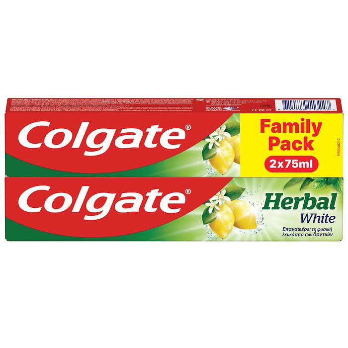 Colgate Herbal White Οδοντόκρεμα 75ml 2x75ml FAMILY PACK