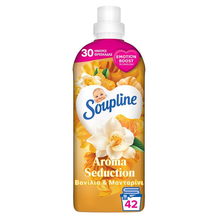 Soupline Aroma Βανίλια & Μανταρίνι Συμπυκνωμένο Υγρό Μαλακτικό Ρούχων 900ml (42 Μεζούρες)