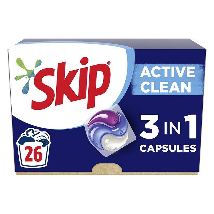 Skip Κάψουλες Απορρυπαντικό Πλυντηρίου Ρούχων Ultimate Active Clean 26 ΜΕΖ