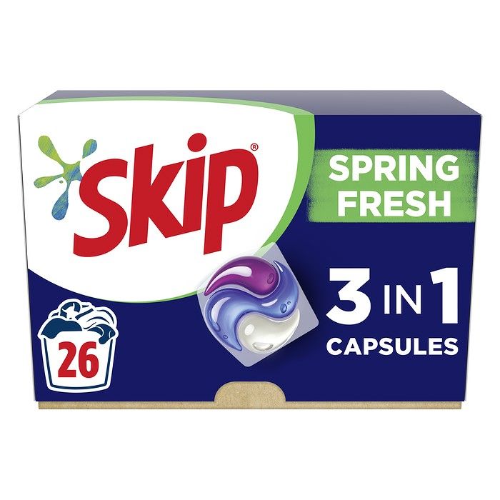 Skip Κάψουλες Απορρυπαντικό Πλυντηρίου Ρούχων Ultimate Spring Fresh  26 ΜΕΖ