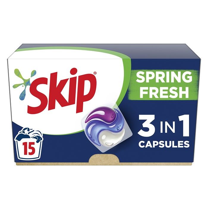 Skip Κάψουλες Απορρυπαντικό Πλυντηρίου Ρούχων Ultimate Spring Fresh 15 ΜΕΖ