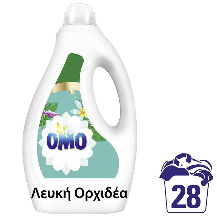 OMO Υγρό Απορρυπαντικό Πλυντηρίου Ρούχων Λευκή Ορχιδέα 28ΜΕΖ