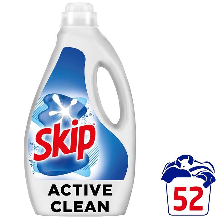 Skip Υγρό  Απορρυπαντικό Πλυντηρίου Ρούχων Active Clean 52 ΜΕΖ