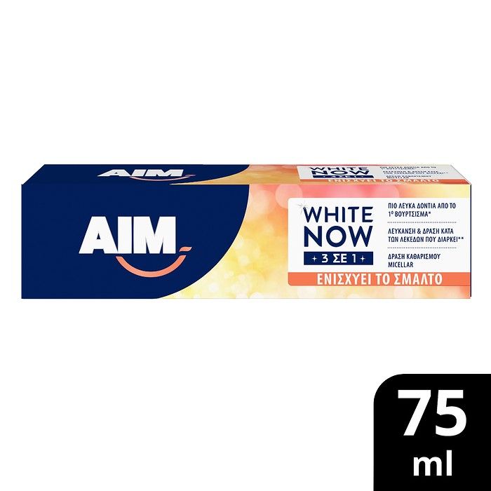 AIM Οδοντόκρεμα WHITE NOW 3IN1 SHINE WITH CARE 75ML