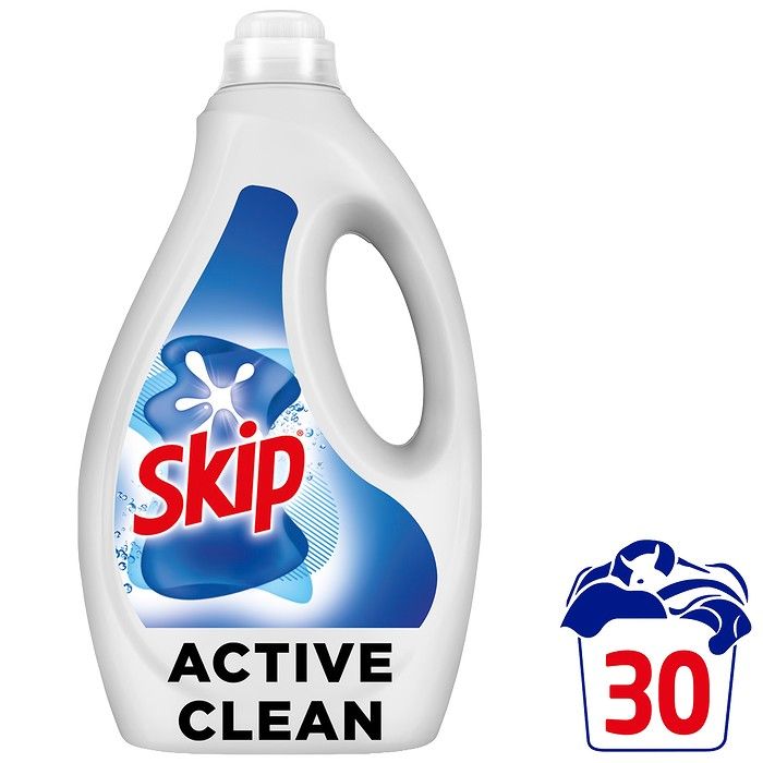 Skip Υγρό Απορρυπαντικό Πλυντηρίου Ρούχων Active Clean 30 ΜΕΖ