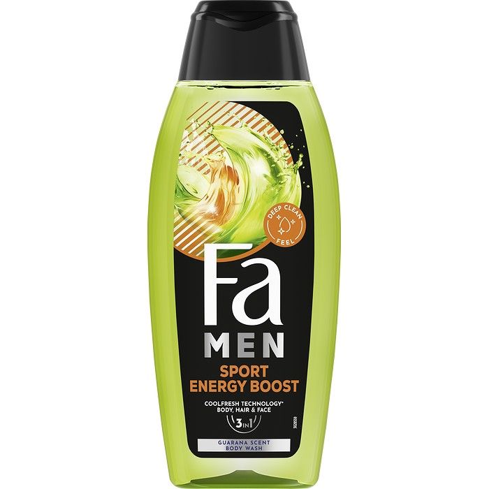 Fa Men Αφροντούς Sport Energy Boost με φόρμουλα 3 σε 1 για σώμα, μαλλιά και πρόσωπο 400ml