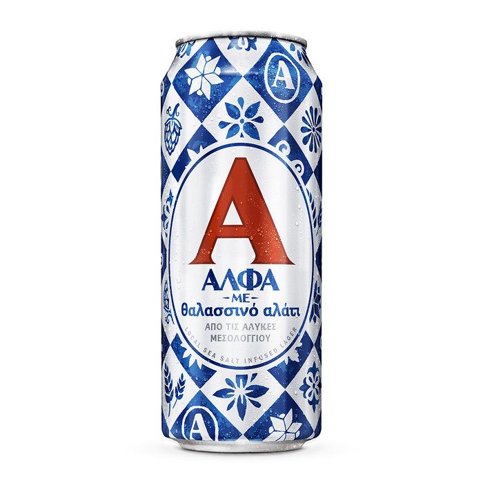 Μπύρα Lager Άλφα με θαλασσινό αλάτι κουτί 500 ml