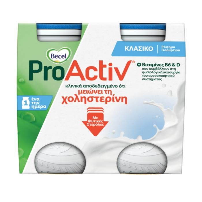 BECEL PROACTIV Ρόφημα Γιαουρτιού Κλασικό 4x75gr