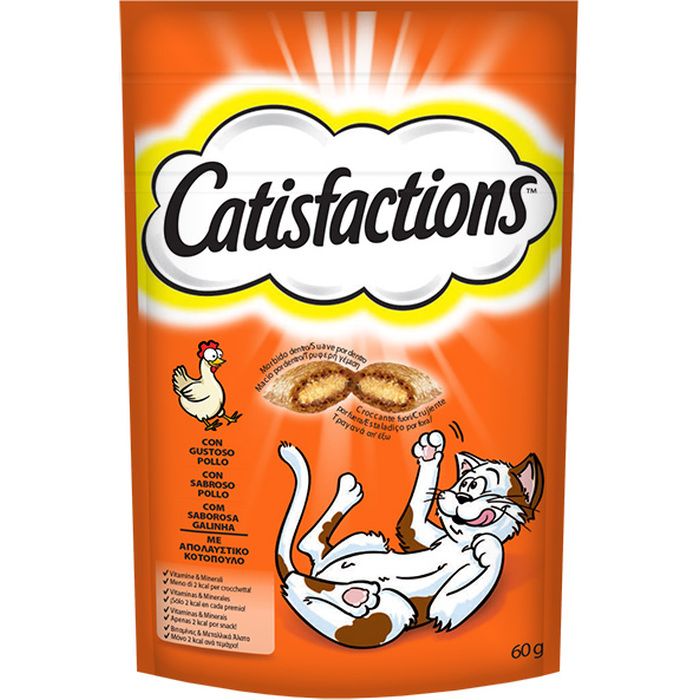 Catisfactions Λιχουδιές Γάτας με Κοτόπουλο 60g