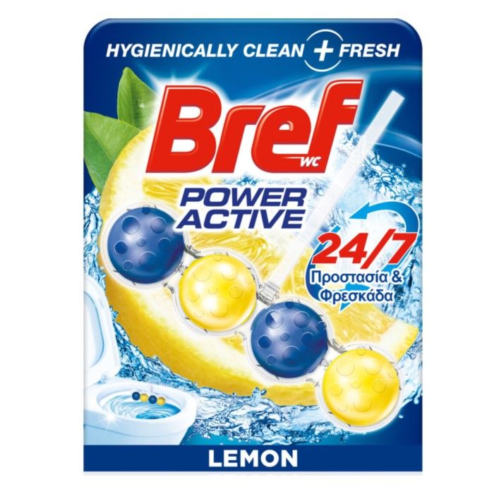 Bref WC Block Power Active Lemon Μπλοκ Τουαλέτας 50g