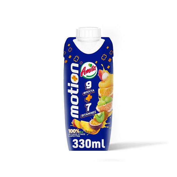 AMITA MOTION Φυσικός Χυμός 9 Φρούτων 7 Βιταμίνες 330ml