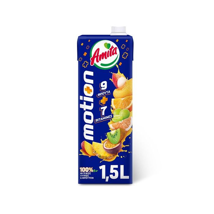 AMITA MOTION Φυσικός Χυμός 9 Φρούτων 7 Βιταμίνες 1.5L