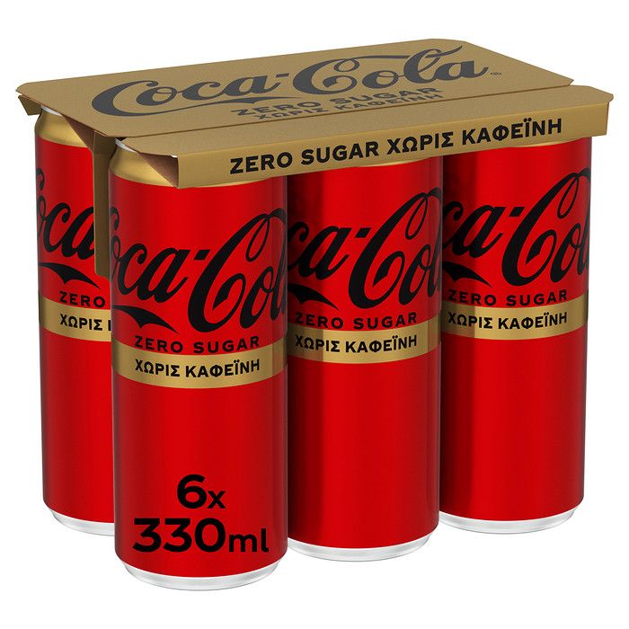 Coca-Cola Zero Αναψυκτικό Zero Χωρίς Καφείνη 6 x 330ml