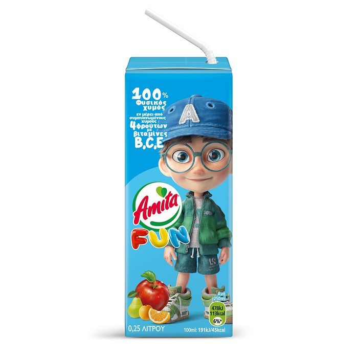 Amita 100% φυσικός χυμός παιδικός fun 250ml