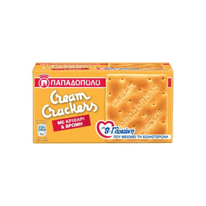 Cream Crackers με Κριθάρι, Βρώμη & β-Γλυκάνη 185g