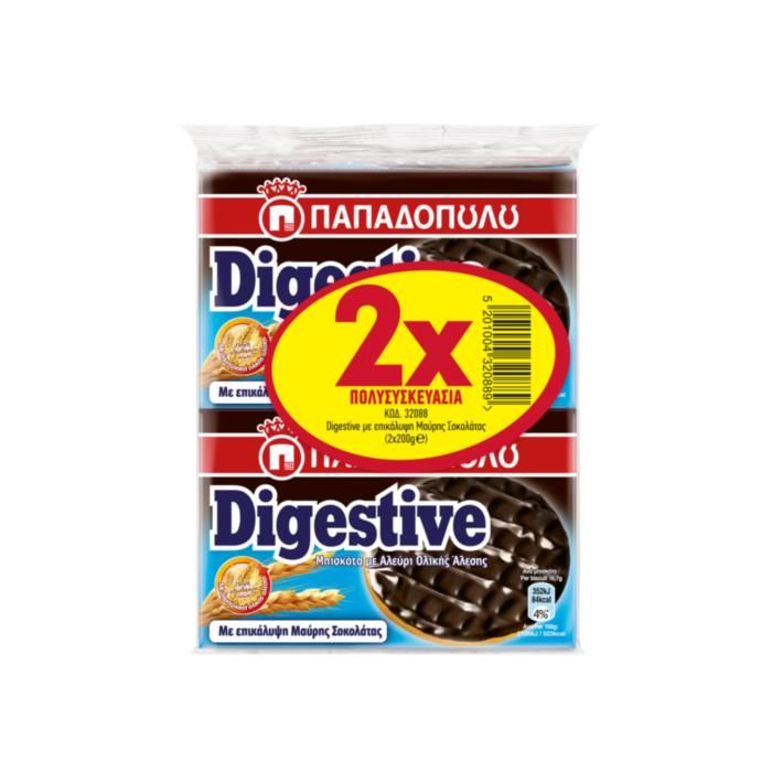 DIGESTIVE Με Μαύρη Σοκολάτα (2x250g)x12