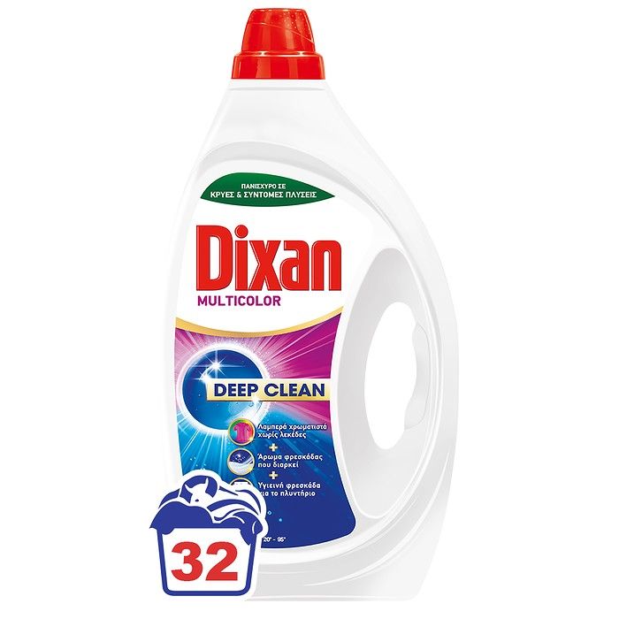 Dixan Multicolor  Υγρό Απορρυπαντικό Πλυντηρίου Ρούχων 1,44lt 32μεζ