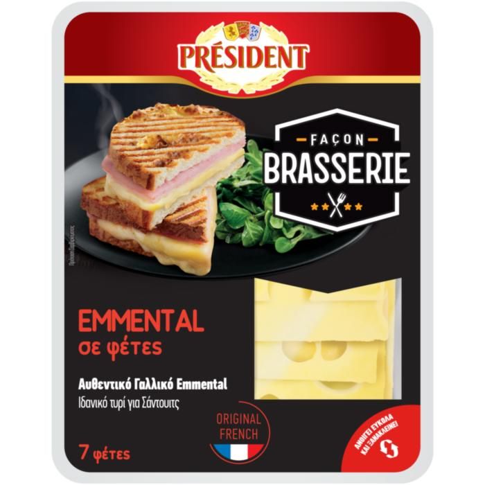 PRESIDENT τυρί EMMENTAL Γαλλίας 7 φέτες 140g