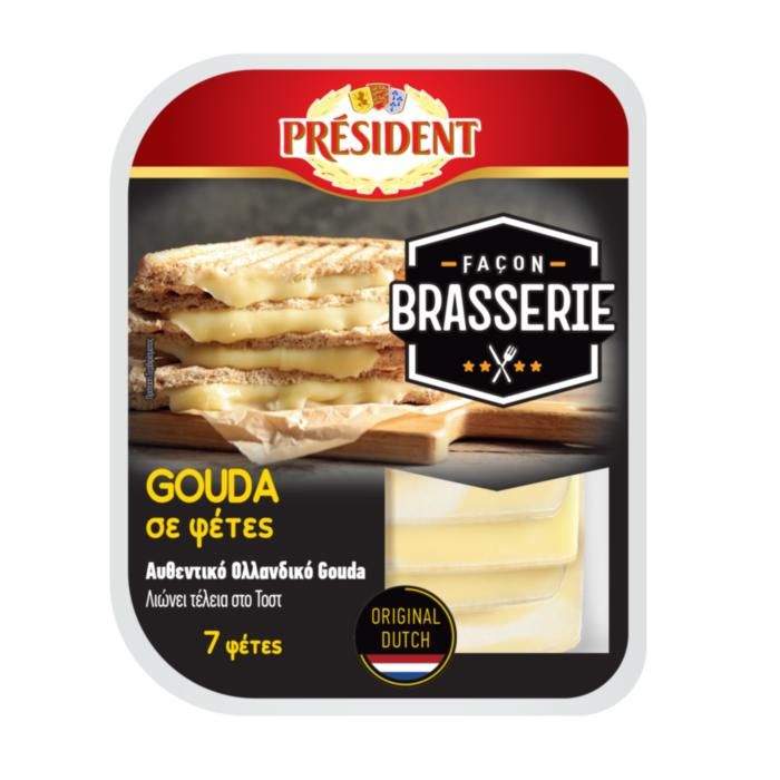 PRESIDENT τυρί GOUDA ΟΛΛΑΝΔΙΑΣ 7 φέτες 175g
