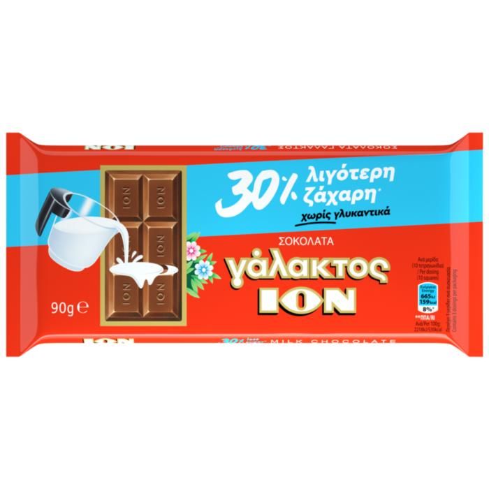 ΙΟΝ Σοκολάτα Γάλακτος 30% λιγότερη ζάχαρη 90g