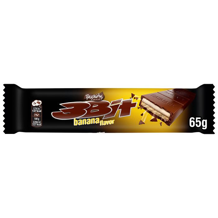 3Bit Σοκολάτα Γάλακτος Μπάνανα Μπισκότο 65G