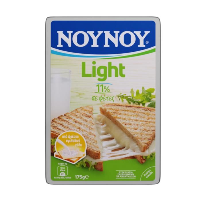 NOYNOY Light Μαλακό Τυρί σε Φέτες με 11% λιπαρά 175g