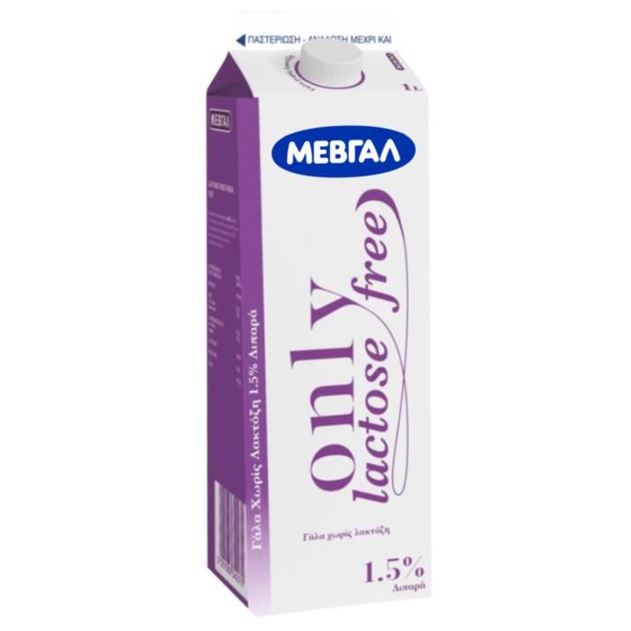 ΜΕΒΓΑΛ ONLY LACTOSE FREE ΓΑΛΑ 1,5% 1LT