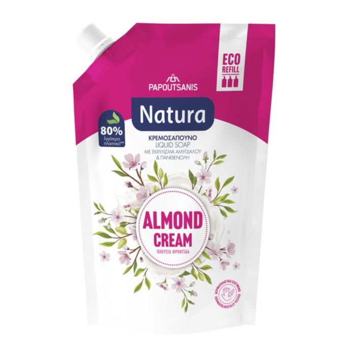 NATURA Kρεμοσάπουνο Almond Cream  Ανταλλακτικό 750ml