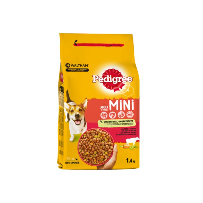 Pedigree® Small Adult Πλήρης Ξηρή Τροφή Σκύλου Μοσχάρι και Λαχανικά  1,4kg